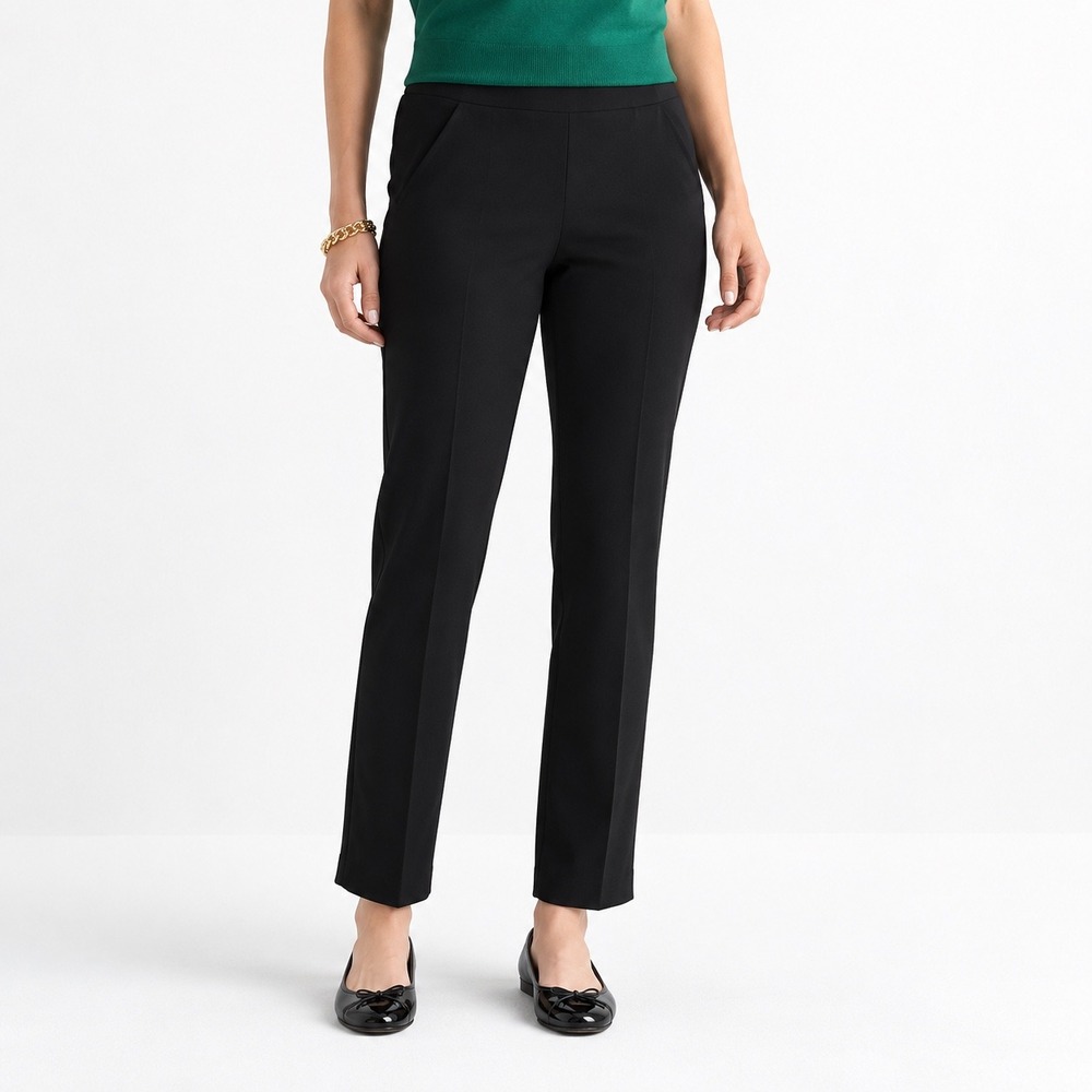 Liz Claiborne Amelia Straight Leg Pants Black Tall LT Stretch Trousers Work NWT